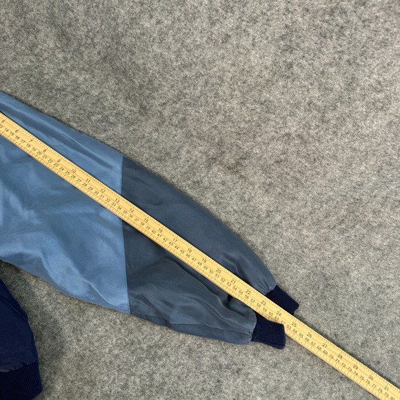 Vintage‎ Olympic Exposure Womens Jacket Large Blue Colorblock 100% Silk Full Zip - Picture 10 of 11